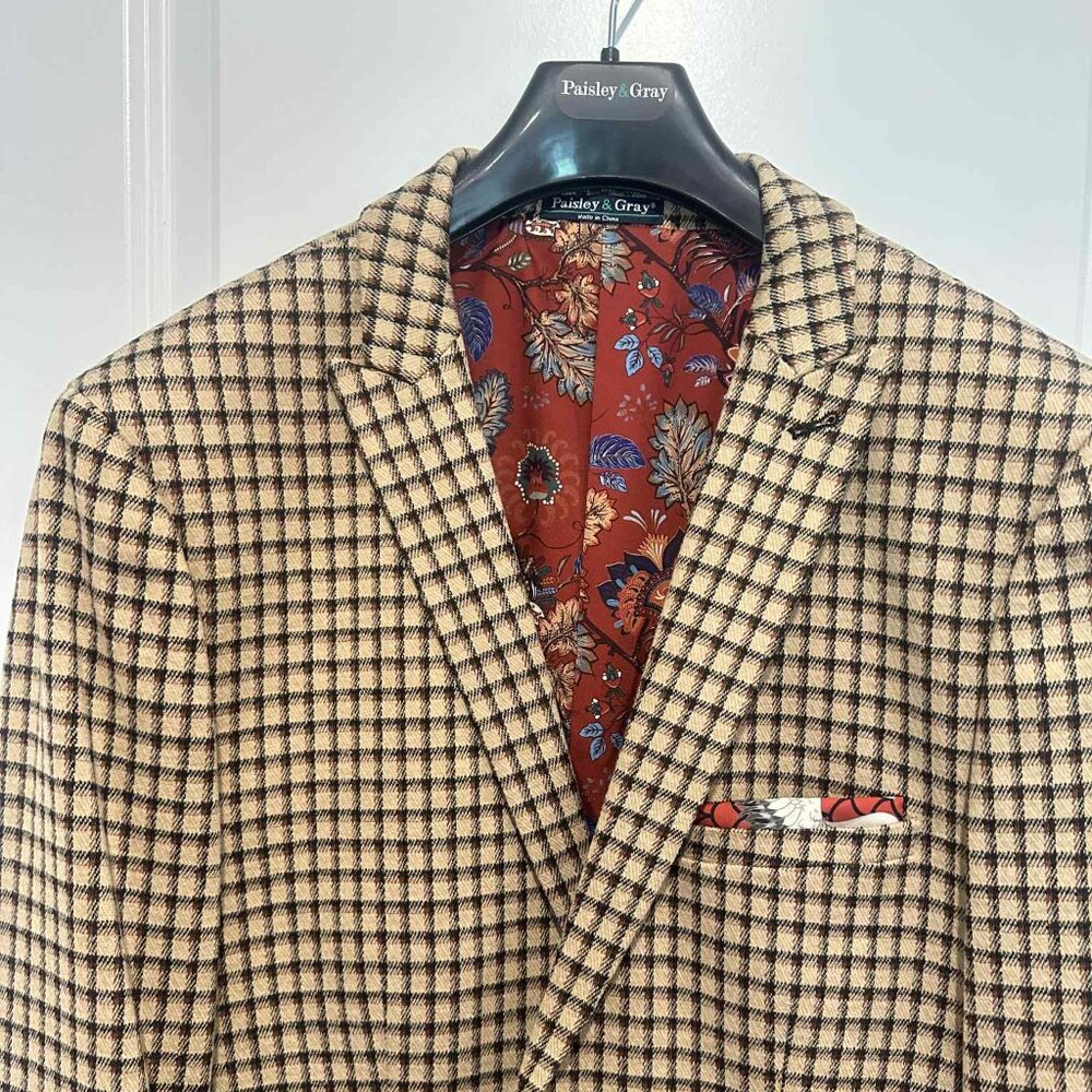Ashton Peak Jacket - slim - Tan Brown Black Check 44R
